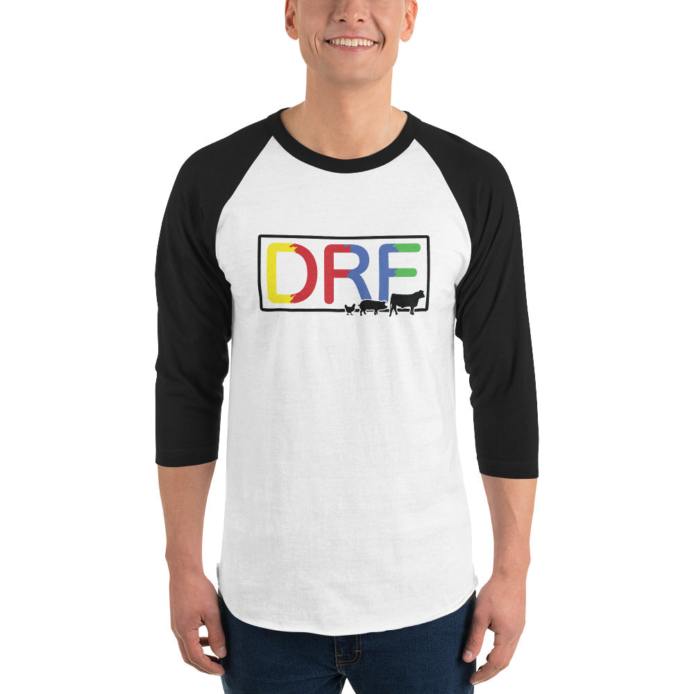 DRF Abbreviated Logo 3/4 sleeve raglan shirt
