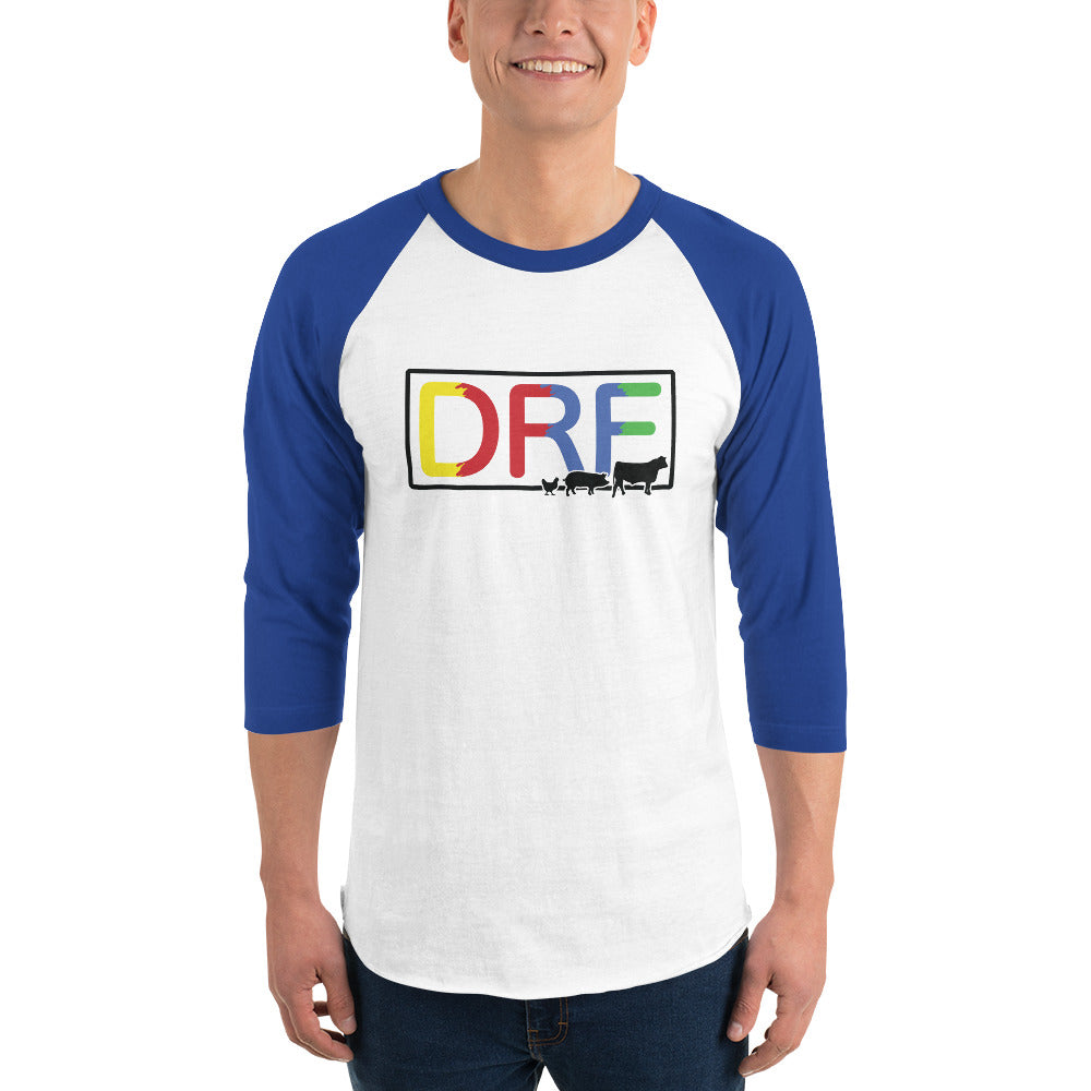 DRF Abbreviated Logo 3/4 sleeve raglan shirt