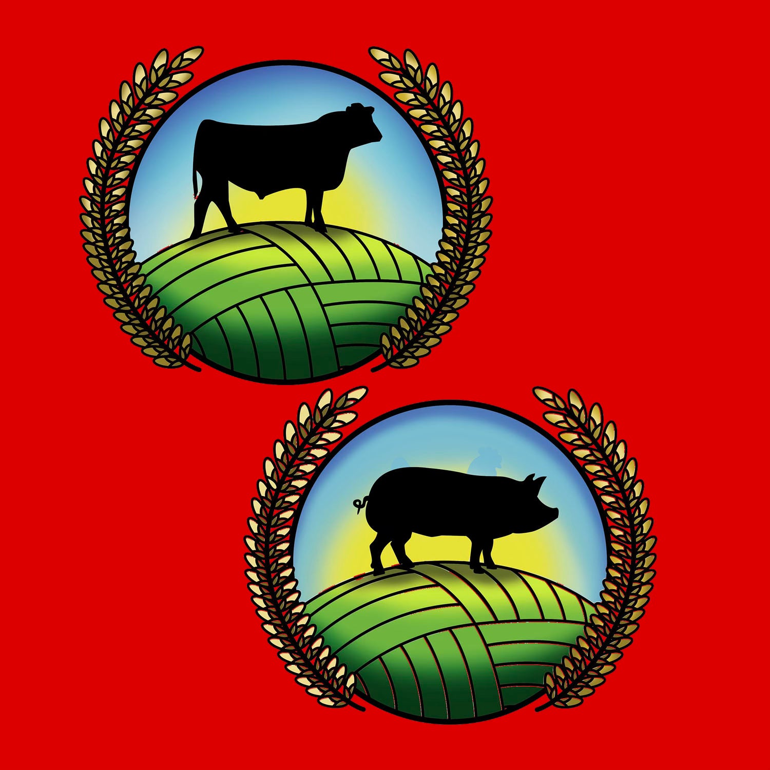Beef and pork logos for our farm store tab