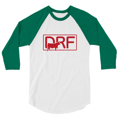 DRF Abbreviated Beef Logo 3/4 sleeve raglan shirt