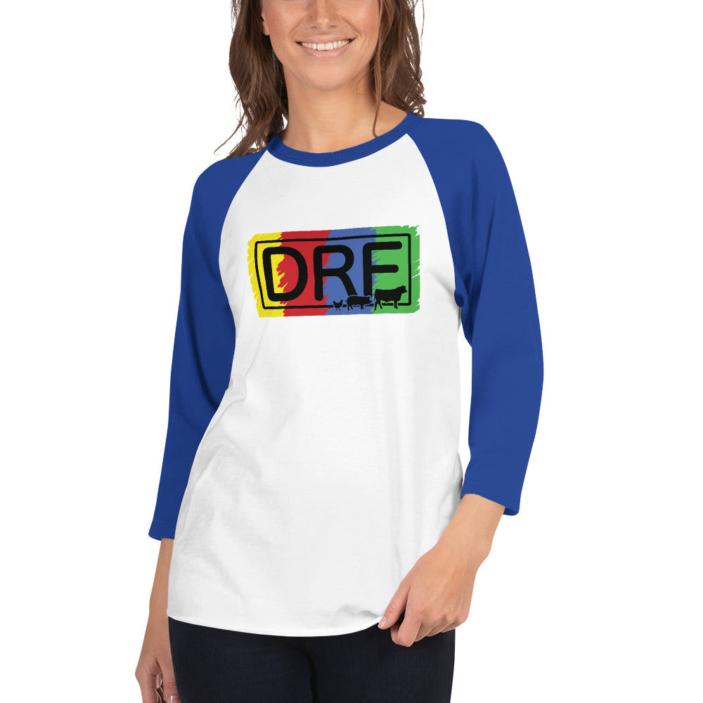 DRF Abbreviated Logo 3/4 sleeve raglan shirt